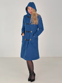 Idunn Duffel coat blåpetrol ull
