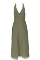 Babette khaki halterneck kjole