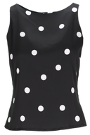 Alma bluse sort og hvit polkadot