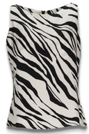 Alma bluse sort og hvit zebra