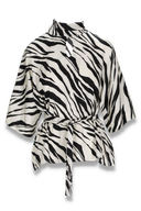 Bekka bluse sort og hvit zebra