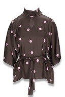 Bekka bluse brun og rosa