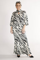 Bekka bluse sort og hvit zebra