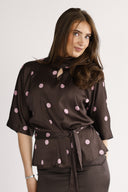 Bekka bluse brun og rosa
