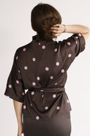 Bekka bluse brun og rosa