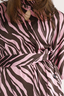 Bekka bluse brun og rosa zebra