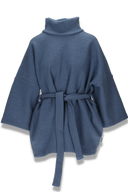 Hailey ullponcho i dusty blå