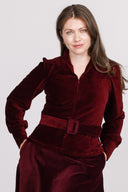 Celeste burgunder babycord bluse