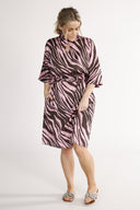 Cornelia kjole brun og rosa zebra