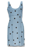 Dalia kjole blå og brun polkadot
