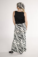 Lill skjørt i sort og hvit zebra