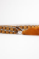 Belt ribbon orange, brown grey 3,5 cm