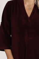 Regine burgunder velurkjole