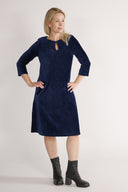 Trude marineblå babycord kjole