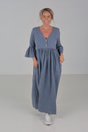 India jeansblue melange boho chic kjole