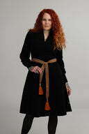 Belt ribbon orange, brown grey 3,5 cm