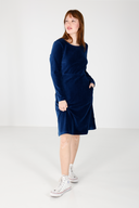 Anja blå basis kjole i babycord