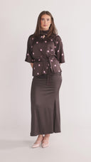 Bekka bluse brun og rosa
