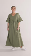 Eira khaki boho chic kjole