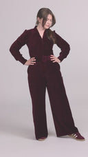 Malli burgunder babycord jumpsuit