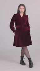 Celeste burgunder babycord bluse