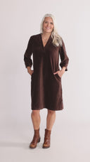 Petra brun velurkjole