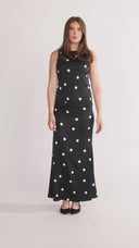 Alma bluse sort og hvit polkadot