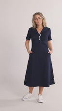 Beatrix mørk blå denimkjole