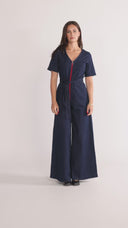 Solveig jumpsuit i mørk blå denim