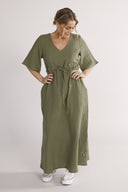 Eira khaki boho chic kjole